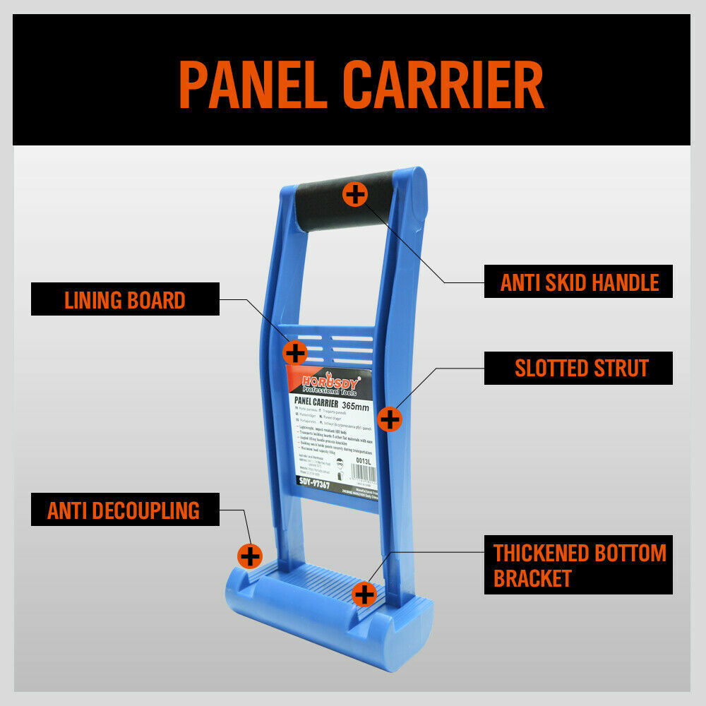 Sturdy ABS Plastic Panel Carrier for Drywall and Plywood - Hand-Carry with Ease, 80KG Loading Capacity, 365mm x 165mm Size