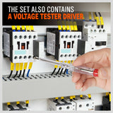 Professional 8-Piece Insulated Screwdriver Set with Magnetic Tips - Includes Slotted, Phillips, and Power Tester in a Case