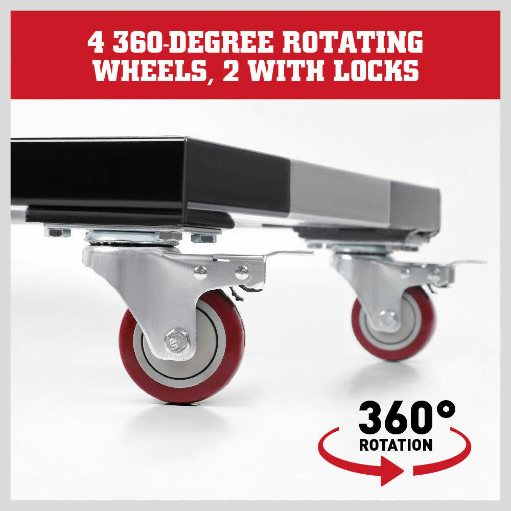 Robust Workshop Platform Dolly Cart - 350kg Load, 360-Degree Rotating Wheels, Ideal for Heavy Furniture and Piano Transport