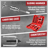 SEDY 16Pcs Bearing Puller Set with Slide Hammer and Collets