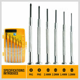 6Pc Precision Mini Screwdriver Kit - Phillips & Flathead for Phone, Watch, and Jewellery Repair, Comes with Storage Case