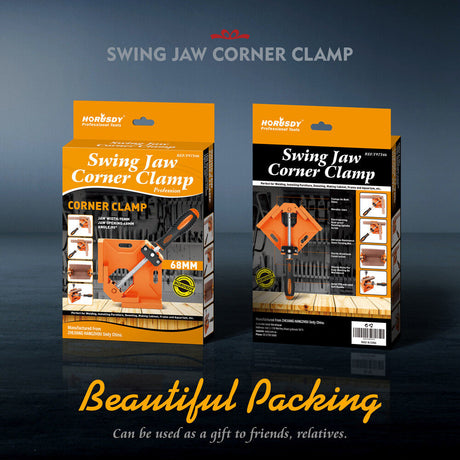 Durable 90° Right Angle Corner Clamp - Cast Alloy Body, Single Handle Design, Suitable for Woodworking and Welding Projects