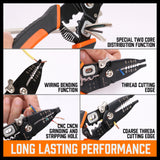 Versatile 8-Inch Wire Stripping Tool and Cutter - High-Quality Steel, Ergonomic Handle, Suitable for 10-24AWG Cables