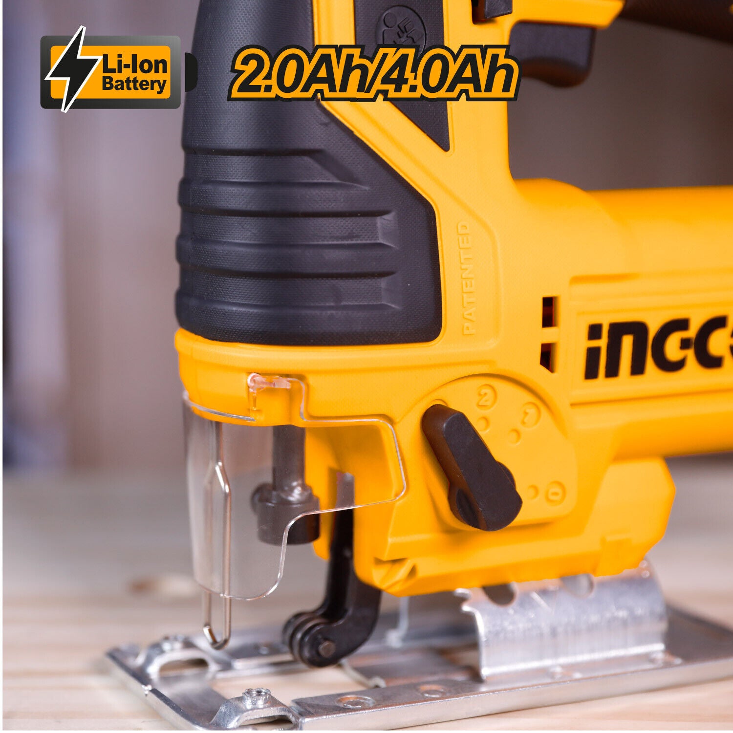 INGCO Jig Saw 20V Cordless Lithium Safety Cover Wood Metal Cutting With 5 Blades