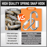 HORUSDY 6Pc Snap Hook Carabiner Shade Clip Camping Climbing Lock Stainless Steel