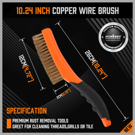 Durable Brass Wire Brush with Ergonomic Handle for Removing Rust and Paint