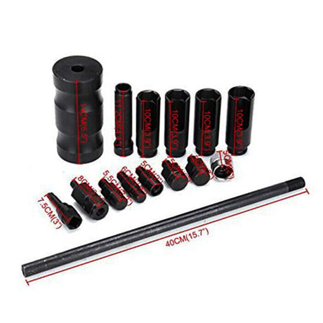 Professional Diesel Injector Extractor Puller with Slide Hammer and Adaptors - Complete Removal Kit for Bosch, Delphi, Denso, Siemens Injectors