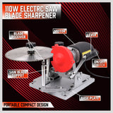 Electric 110W 5300RPM Blade Sharpener for Circular Saws, Precision Sharpening with Adjustable Angle