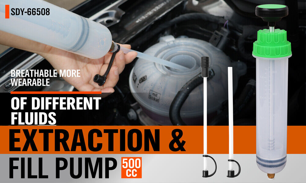 500cc Reliable Manual Fluid Extractor Pump - Versatile, durable, and safe for extracting and transferring fluids.