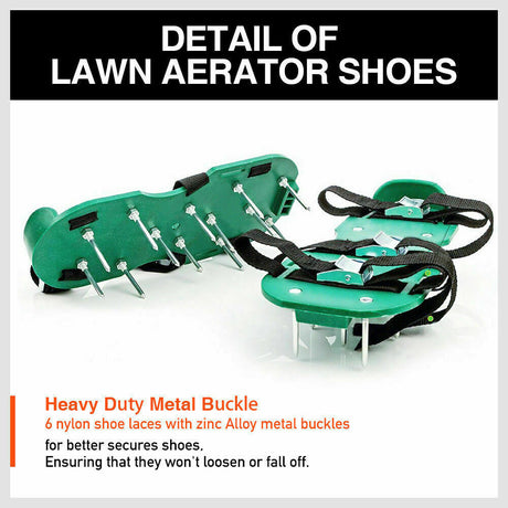 Lawn Aerator Shoes with Spikes and Triple Strap Design for Garden Lawn Care