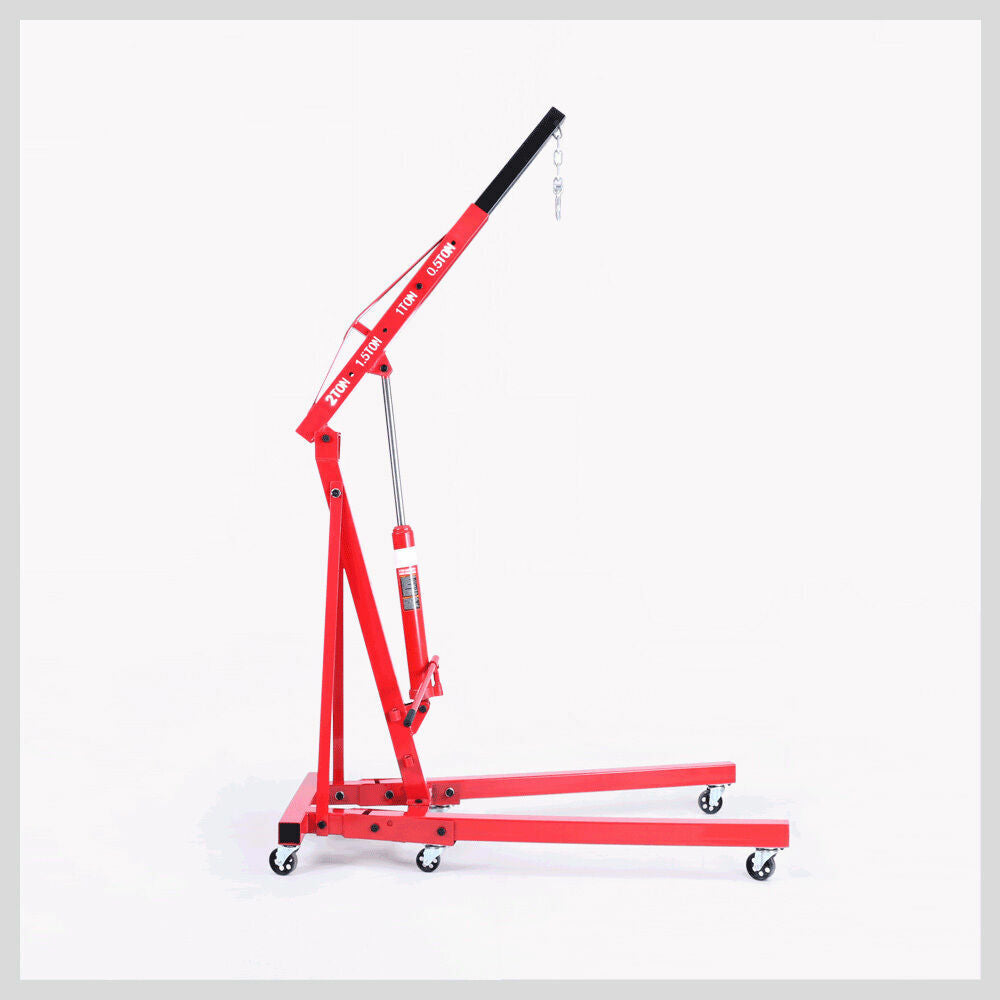 2-Ton Hydraulic Engine Crane: Foldable, durable, and versatile lifting tool for automotive and repair shops