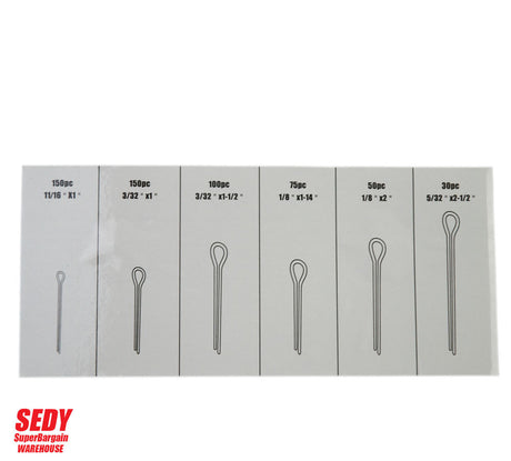 Extensive 555-Piece Cotter Pin Assortment Kit with Various Sizes - Ideal for Securing Mechanisms in Handy Storage Case