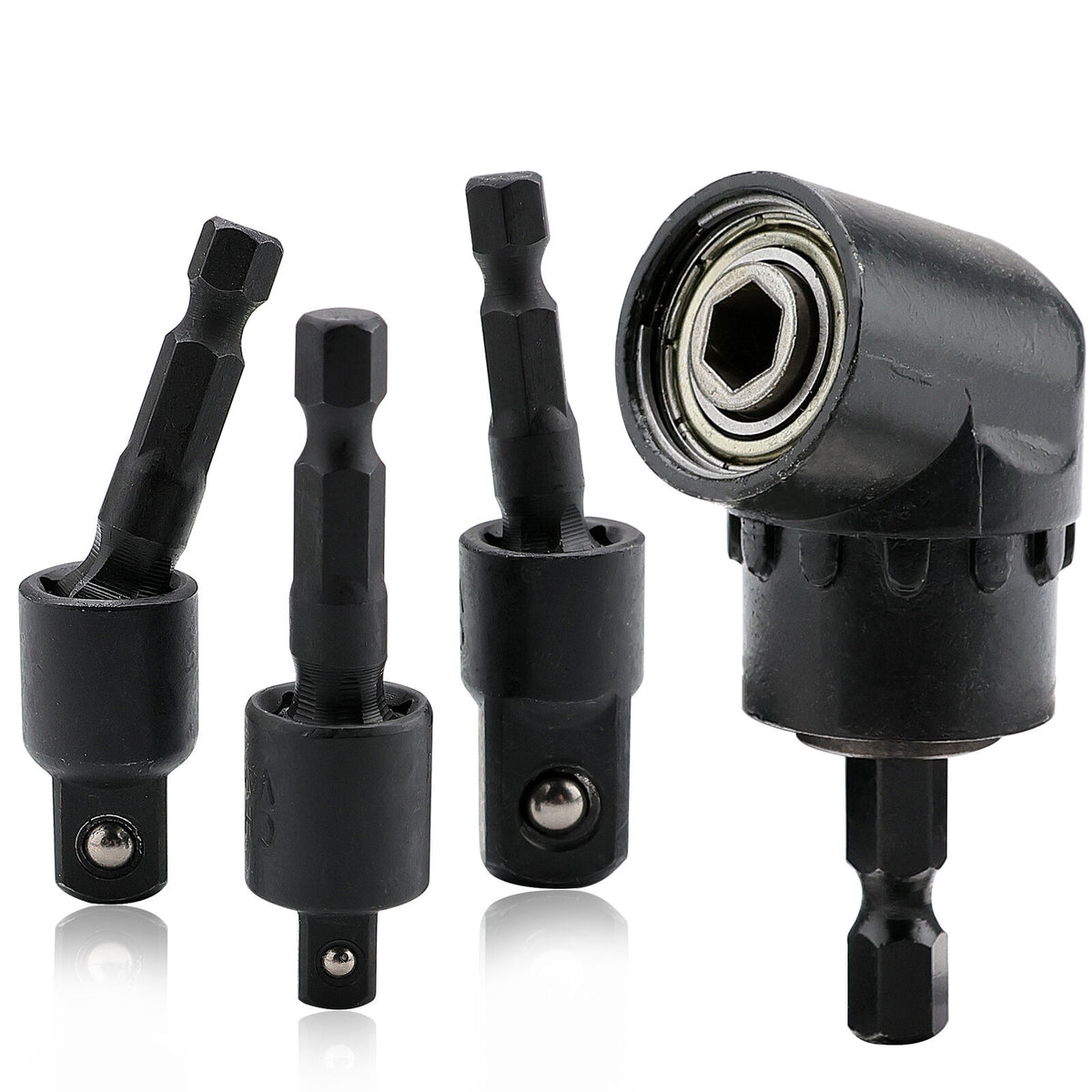 4-Piece Power Drill Socket Adapter Set - Versatile and Rotatable for H ...
