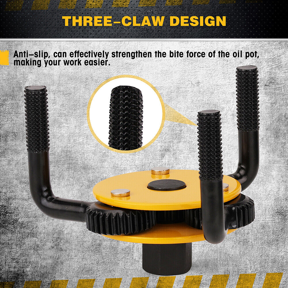 ELEAD Adjustable Oil Filter Wrench Set with 3-Jaw Design and Dual Drive Adapter