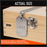 HORUSDY 36-Piece Carbon Steel Stamp Punch Set - 8mm Letters and Numbers with Wooden Storage Box