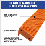 Versatile Magnetic Bench Vice Jaw Pads, 4.5"/6" size, Multi-Groove Design for Firm Grip on Varied Objects, Suitable for DIY, Craft, and Precision Work