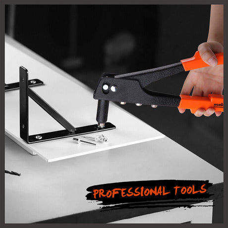  Manual Rivet Gun Kit with 100Pcs Rivets - Ideal for DIY Projects