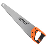 Versatile 20-inch hand saw with triple-ground teeth and ergonomic handle for precision wood and plastic cutting