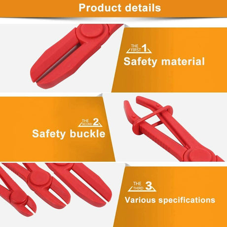 Nylon Hose Clamp Pliers Kit for Brake and Fuel Lines, Heater and Radiator Hoses with Non-Conductive, Hi-Visibility Design