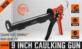 HORUSDY 9-Inch Heavy Duty Caulking Gun, Metal Barrel, 360-Degree Rotating Handle for Precision Sealing