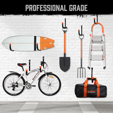 HORUSDY 6Pc Garage Storage Hooks Set - Durable Steel, Rust Resistant, 15Kg/30Lbs Capacity