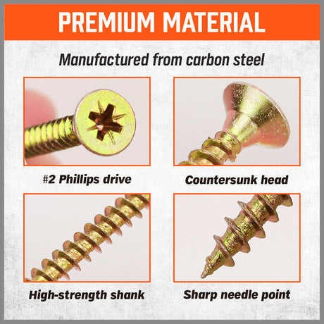 HORUSDY Screw Assortment Set - 421 Pieces including Hex Wood Screws, Chipboard Screws, Wall Plugs for Robust Fixing in Drywall and Wood Surfaces