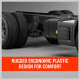 Durable 40-Inch Garage Creeper Mechanic Trolley, featuring Six 3-inch Swivel Wheels, High-Impact Molded Plastic, Cushioned Headrest, and Tool Storage Trays, capable of supporting up to 120KG