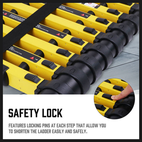 Telescopic Folding Ladder - Aluminum Alloy Extension Step (2.3/2.7/3.5/3.9/4.2/5M) - Durable and Safe for Various Applications