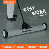 HORUSDY 35-Inch Magnetic Floor Sweeper Heavy Duty Magnet Broom Rolling With Magnetic Pick Up