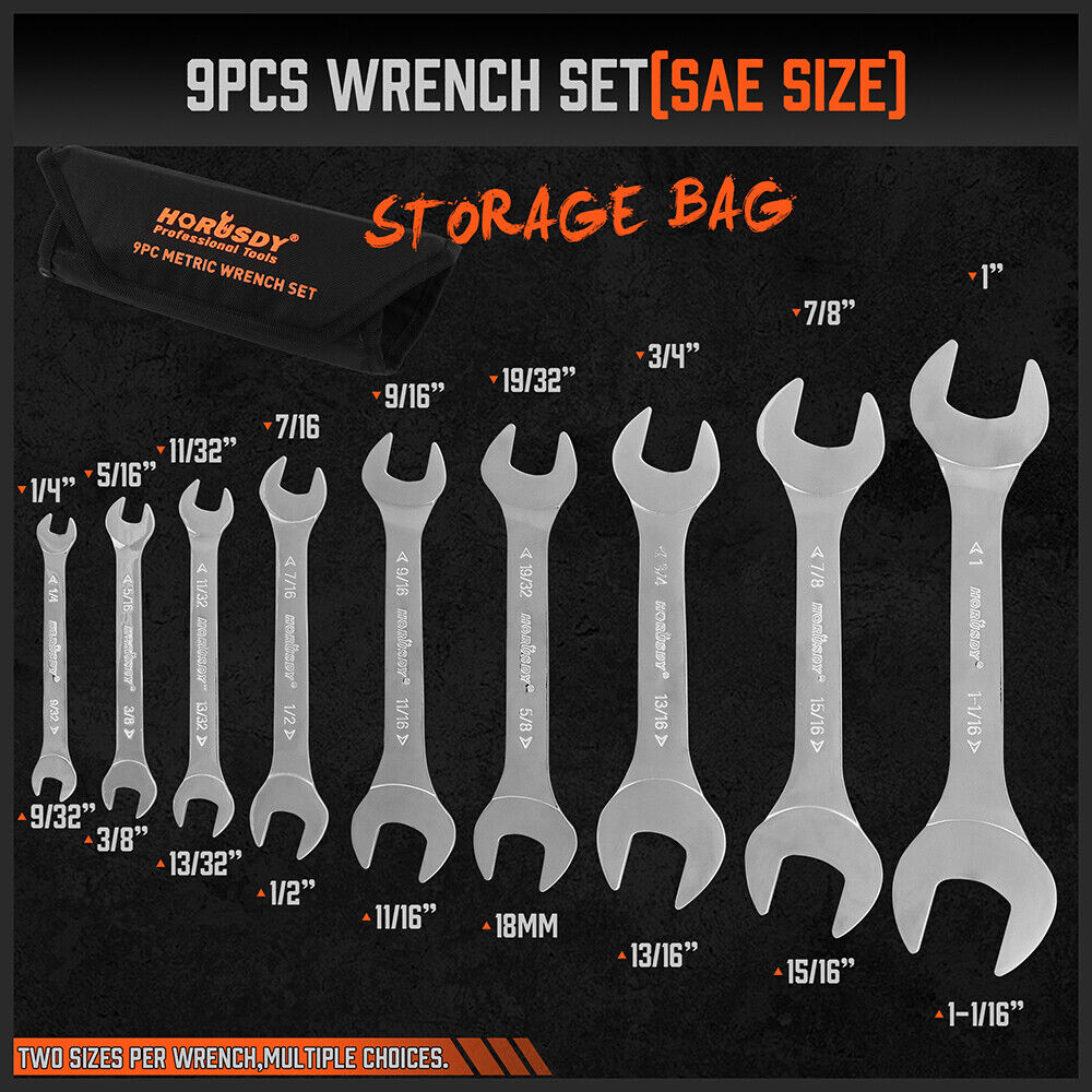 Super Thin 18-Piece Wrench Set with Pouch