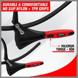 SEDY 2Pc Rubber Strap Wrench Set with anti-slip spiral burrs for various applications