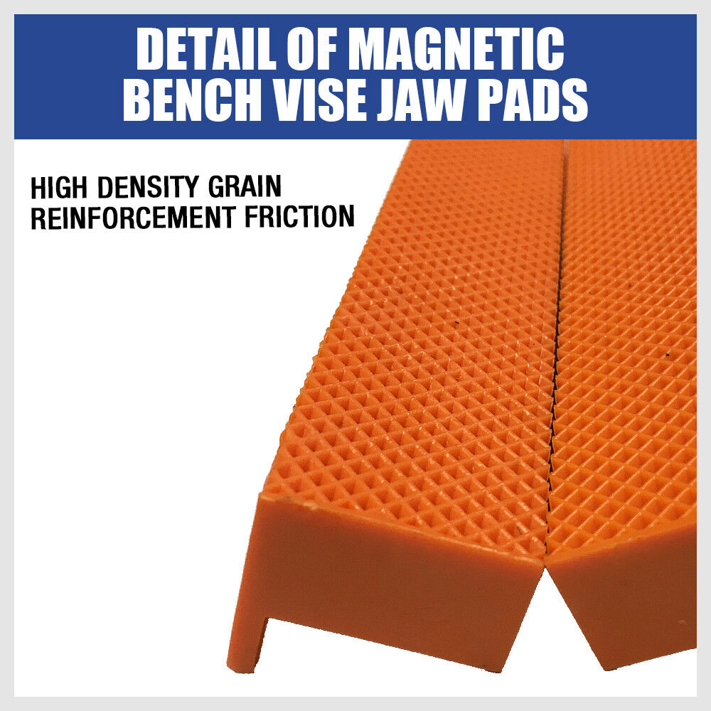 Versatile Magnetic Bench Vice Jaw Pads, 4.5"/6" size, Multi-Groove Design for Firm Grip on Varied Objects, Suitable for DIY, Craft, and Precision Work