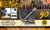 Durable aluminum alloy 90-degree corner clamps with quick-release adjustable jaws.