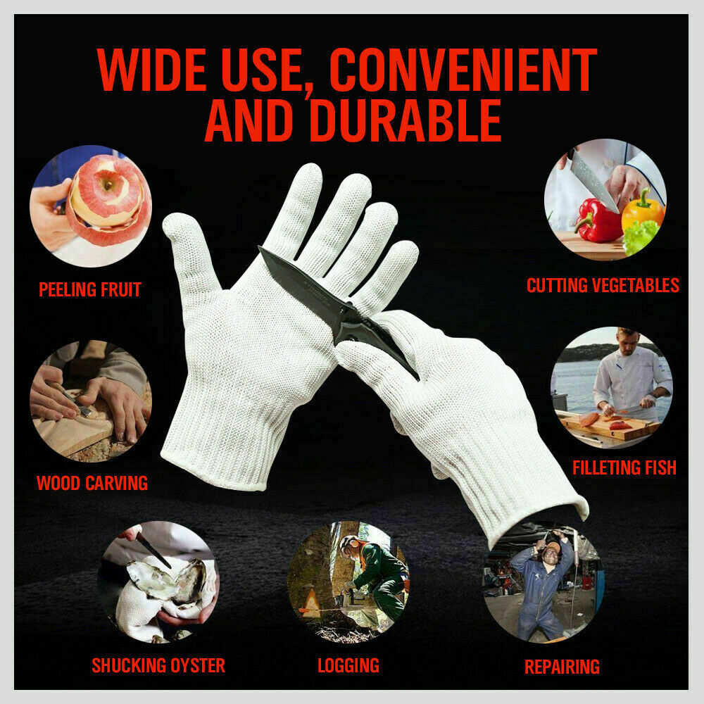 Pair of Level 5 Cut Resistant Gloves, designed for maximum safety in kitchens and butcher shops. Flexible, durable, and easy to clean, with extended cuff for enhanced wrist protection