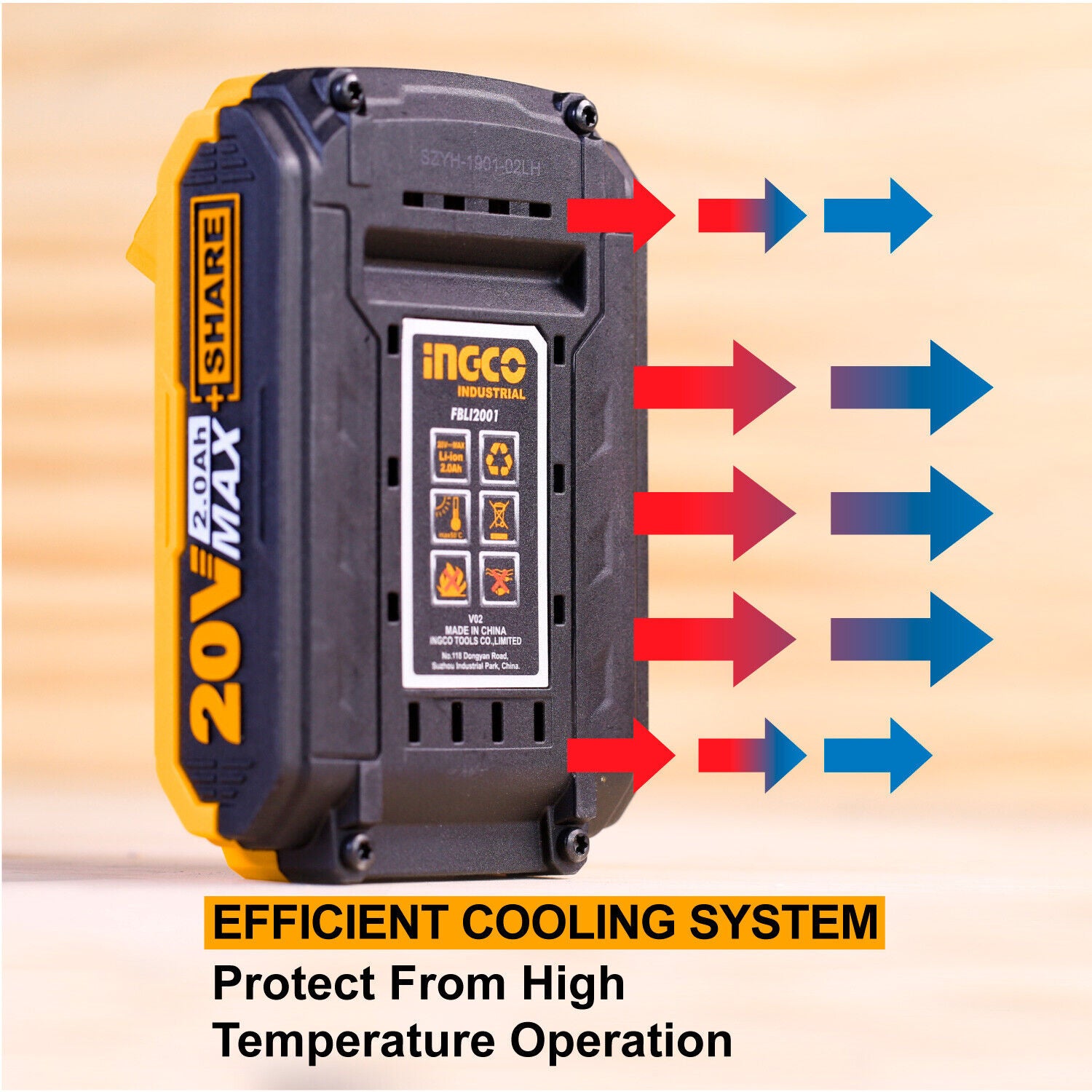 INGCO 20V Lithium-Ion Battery 2.0Ah