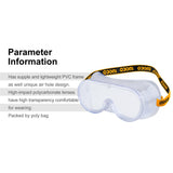 INGCO Clear Safety Glasses with Lightweight PVC Frame and Unique Air Hole Design for Comfortable, Dust-Proof Eye Protection