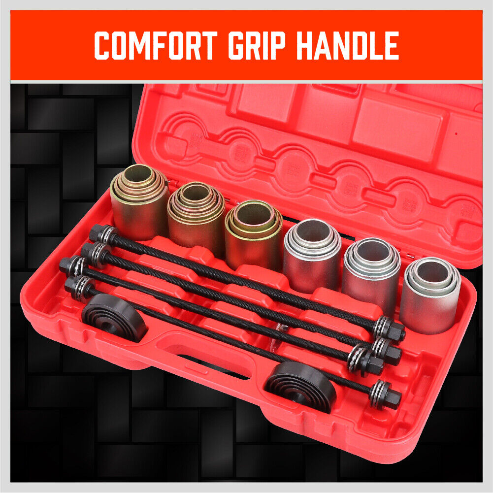 Comprehensive 26-piece kit for automotive bush, bearing, and seal removal and installation
