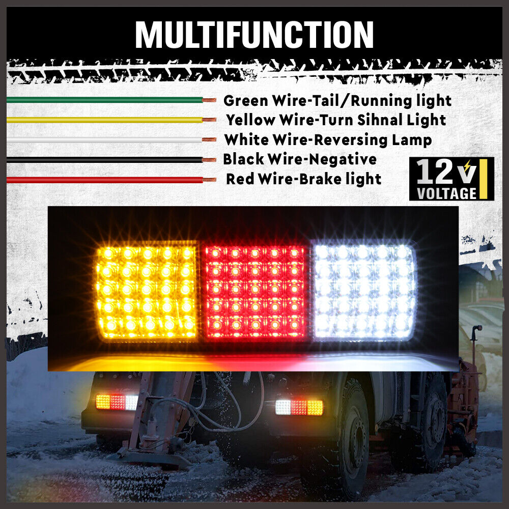 HORUSDY 75 LED 12V Tail Light Set, Universal Fit for Trailers, Trucks, and Caravans, ADR Certified