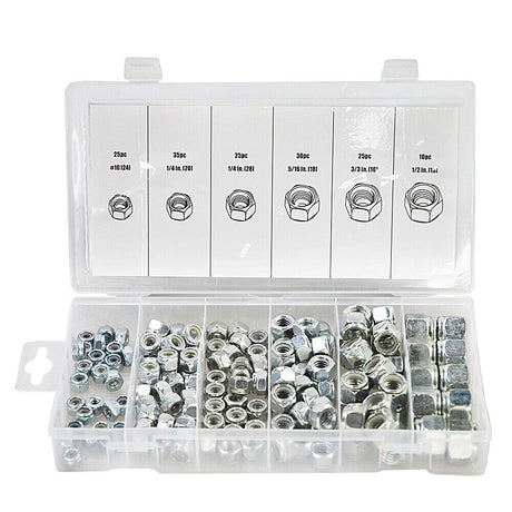 150-Piece Stainless Steel Hex Nylon Insert Lock Nut Assortment Kit for Various Applications