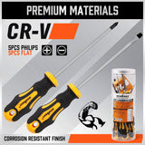 Durable HORUSDY 11-Piece Magnetic Screwdriver Set in Storage Box, Featuring Ergonomic Non-Slip Handles and Strong Magnetic Heads for Easy Screw Handling