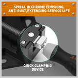 Durable aluminum alloy 90-degree corner clamps with quick-release adjustable jaws.