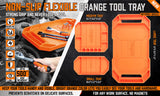 Set of three non-slip, flexible silicone tool trays in different sizes for organizing parts and tools in a workshop.