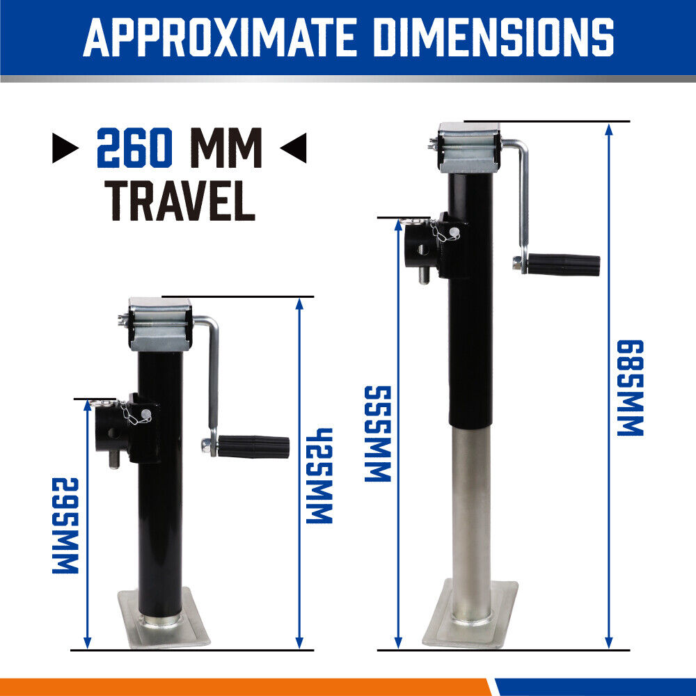 HORUSDY 4x Heavy-Duty Trailer Jack Leg Stands with Side Handle, 5000lbs Load Capacity, Ideal for Caravans and Trailers