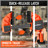 2-Pack HORUSDY 12-inch Woodworking Bar Clamps with Quick Clamp and Spreader Function, 300Lbs Load Capacity