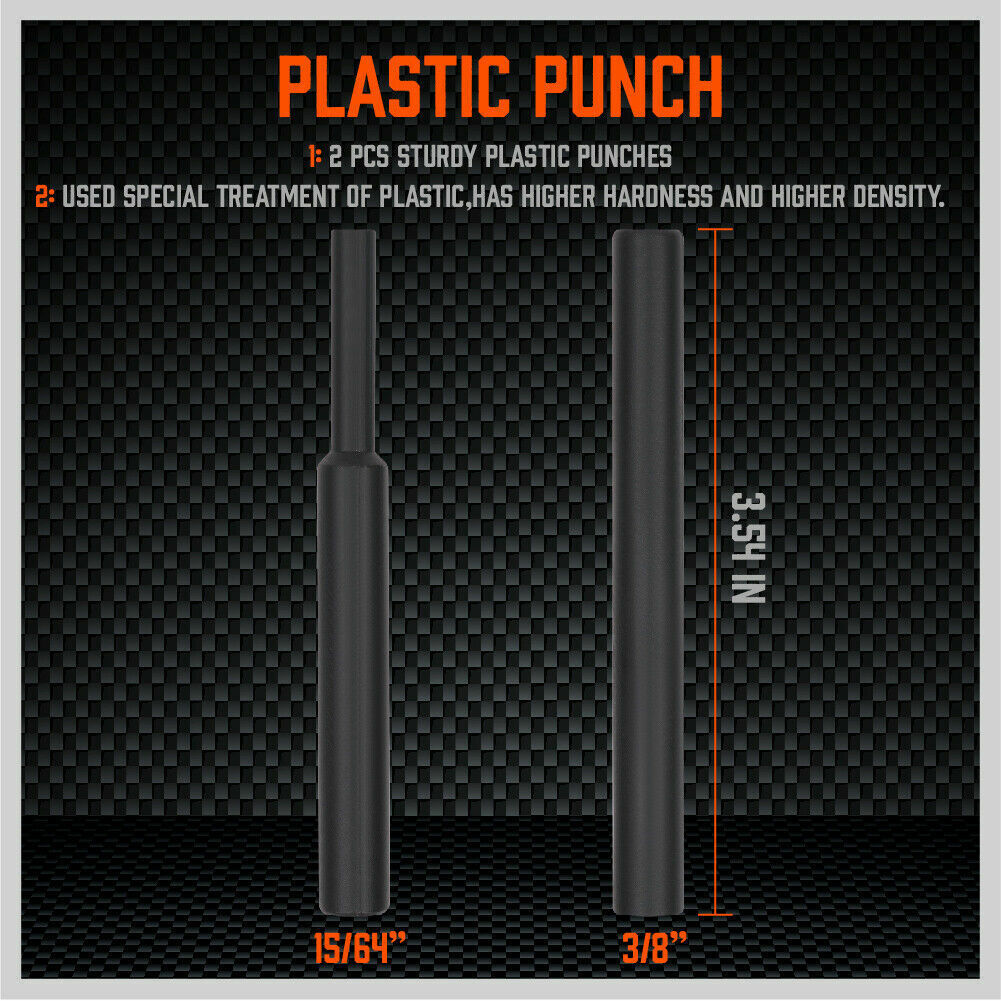 Comprehensive 19-piece gunsmith hammer and punch set with brass, steel, and polymer punches, including roll pin starters and a dual-faced hammer