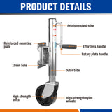 Durable 6-Inch Trailer Jockey Wheel with Swivel and Swing Up Function - 1200LBS Capacity for Caravan and Boat Trailers