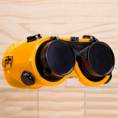 INGCO Welding Glasses with Flip Design, featuring Clear Inner and Colored Outer Lenses for Maximum Eye Safety