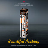 HORUSDY 4-Piece 3/8-Inch Drive Click Torque Wrench Kit with Adaptors and Extension Bar - Precision and Durability for Tightening Tasks