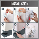 HORUSDY Rice Cereal Dispenser 10/12KG Grain Container Auto Dry Food Storage Box