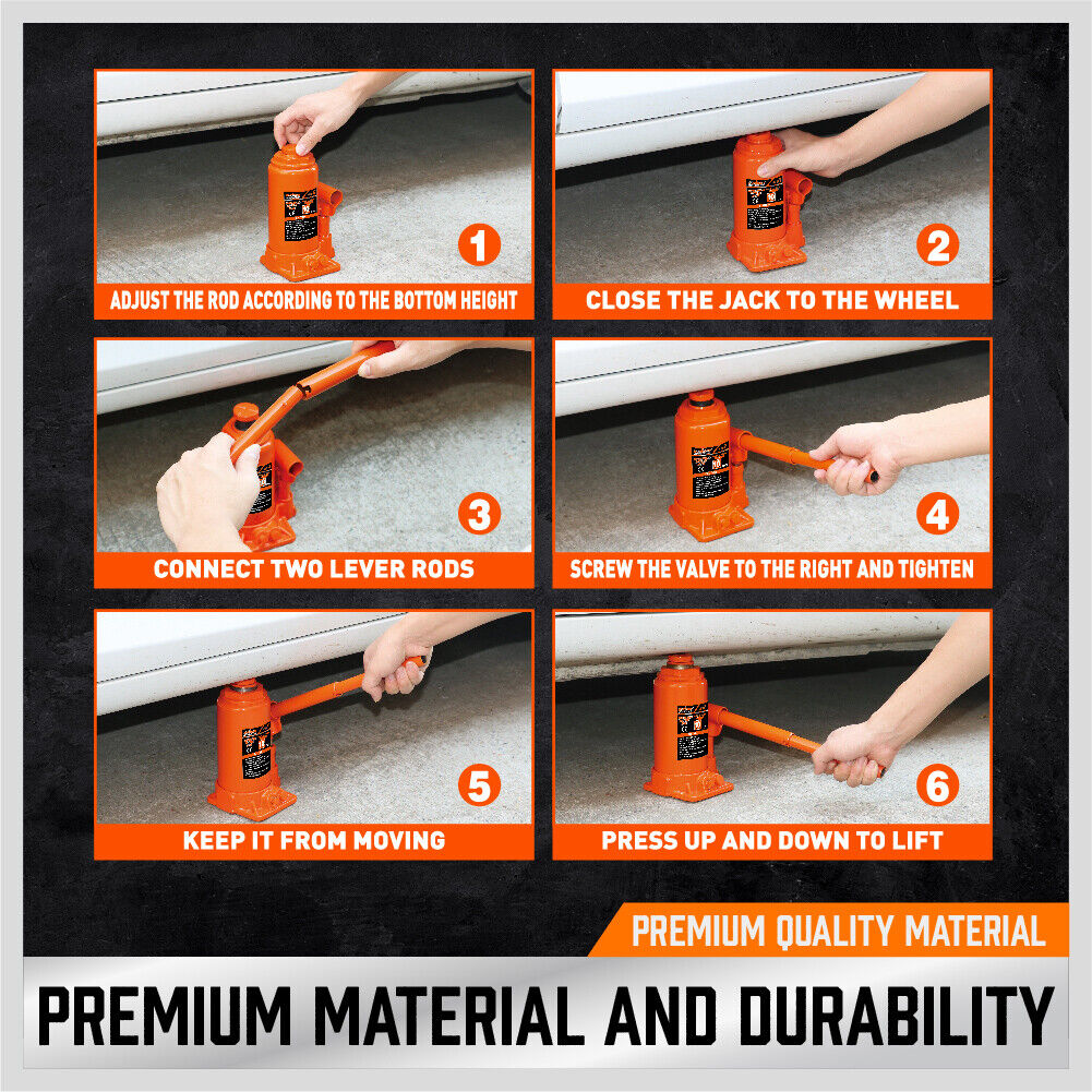 Heavy-Duty Hydraulic Bottle Jack - Versatile and reliable lifting power for various applications.